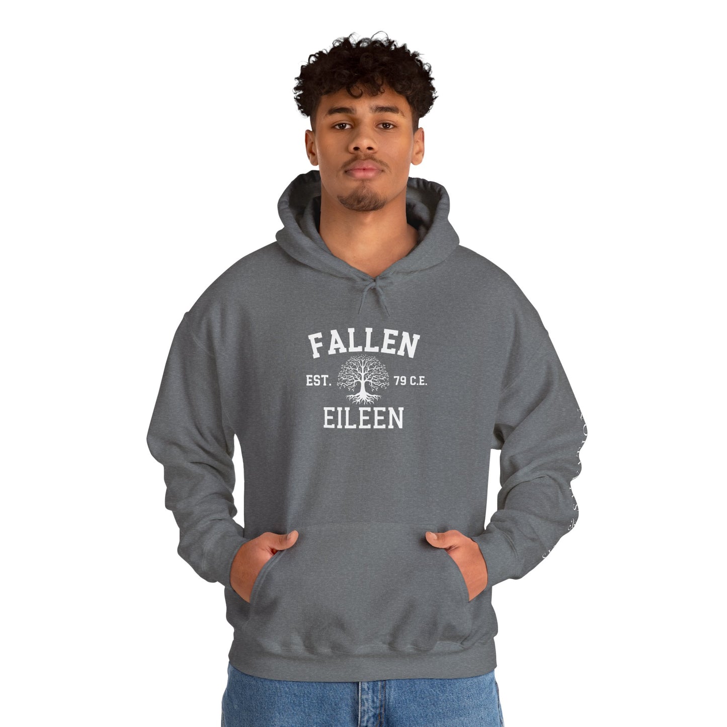 Fallen Eileen Unisex Heavy Blend™ Hooded Sweatshirt | Sin & Salvation Series | Est. 79 C.E. Tree of Life Emblem