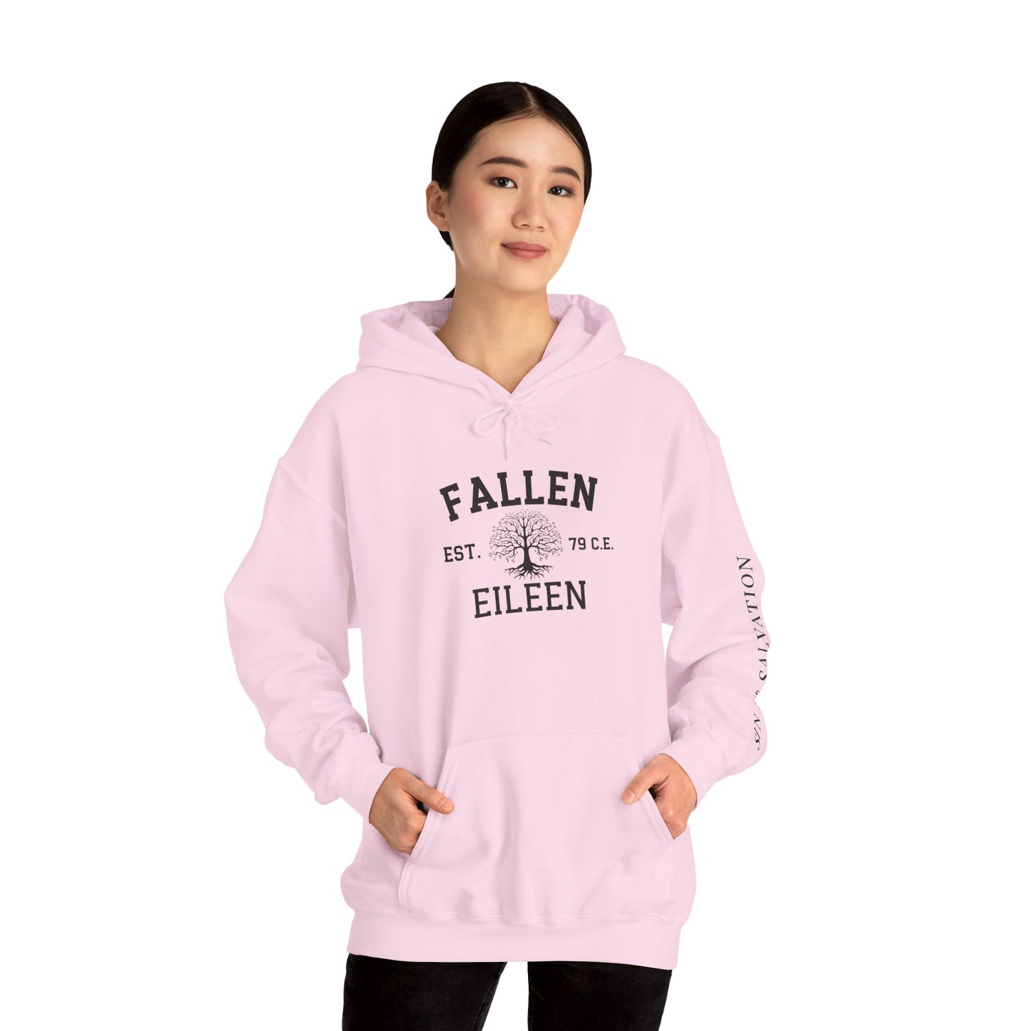 Fallen Eileen Unisex Heavy Blend™ Hooded Sweatshirt | Sin & Salvation Series | Est. 79 C.E. Tree of Life Emblem