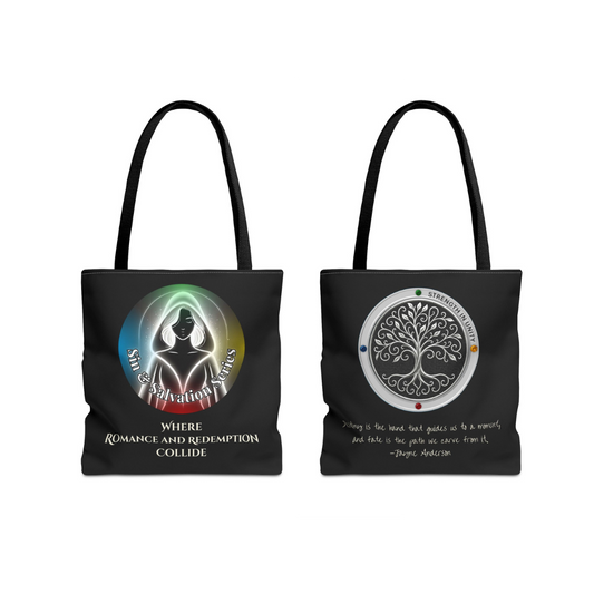 Eileen + Logo Double-Sided Tote—Tree of Life & Tagline Combo Bag