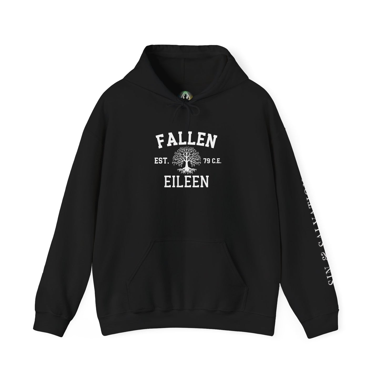 Fallen Eileen Unisex Heavy Blend™ Hooded Sweatshirt | Sin & Salvation Series | Est. 79 C.E. Tree of Life Emblem
